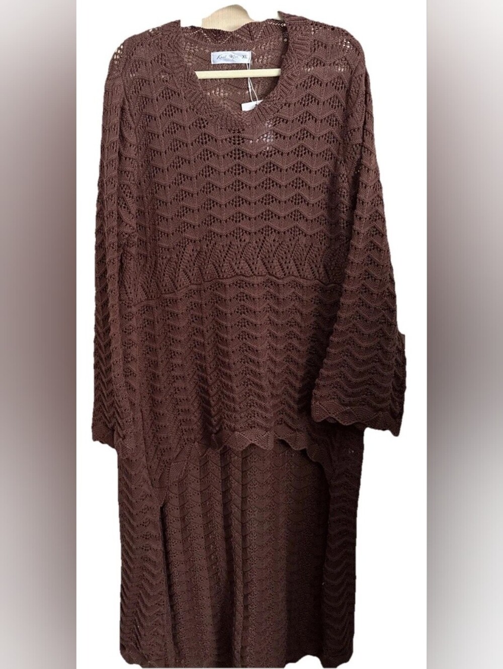 NWOT Knit Mix XXL Stunning Super High Low Lagenlook Sweater